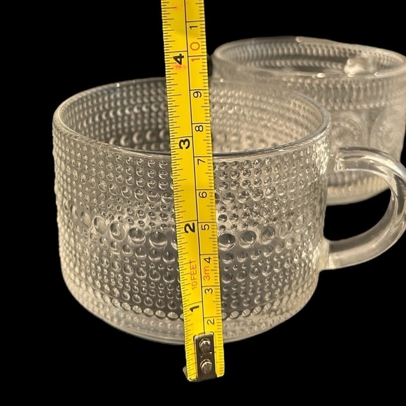 Set of 4 Glass Cups, lids and gold spoons with Beautiful Etched Designs - Picture 6 of 6